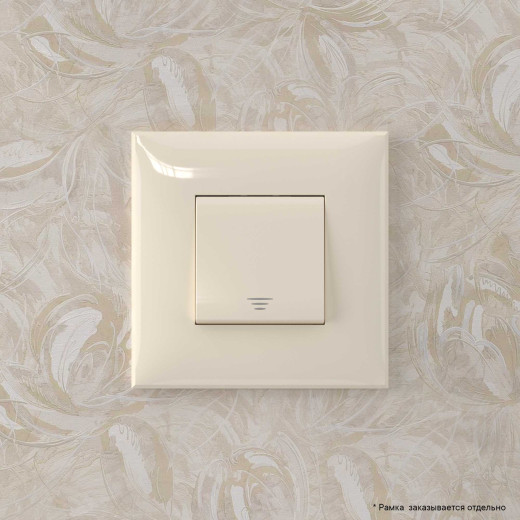 Кнопка одноклавишная в стену, Avanti, ванильная дымка