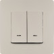 Выключатель двухклавишный с подсветкой/индикацией - Legrand Etika - 10А 250В безвинтовые зажимы - слоновая кость