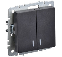 IEK BRITE BASE Черный Выключ. 2-кл с индик 10А ВС10-2-1-БрЧ