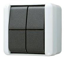 JUNG Сдвоенная кнопка 10AX 250V~ для накладного монтажа IP44