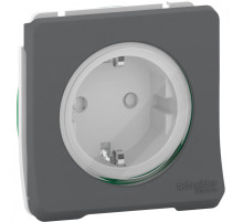 Schneider Electric Mureva Styl Антрацит Розетка с/з и шторками, винт. клеммы, IP55