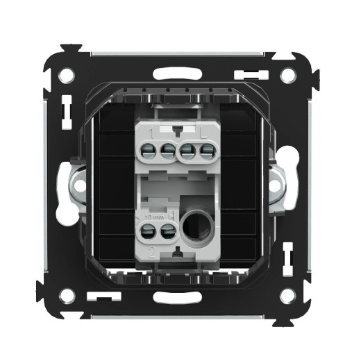 Переключатель одноклавишный в стену, Avanti, черный квадрат