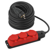 ЭРА Удлинитель силовой UK-3e-3x1,5-30m-IP44(KG) с заземлением 3 розетки каучук 30м КГ 3х1,5мм2 IP44