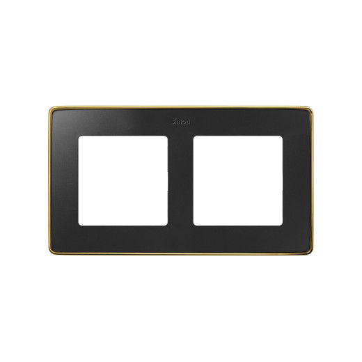 Simon 82 Detail Рамка, 2 поста, графит, основание золото