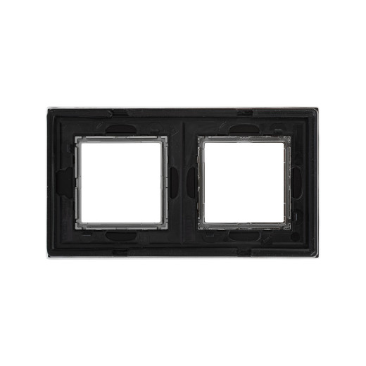 Рамка из натурального стекла 2 поста (4 мод.), Avanti, черная