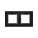 Рамка из натурального стекла 2 поста (4 мод.), Avanti, черная