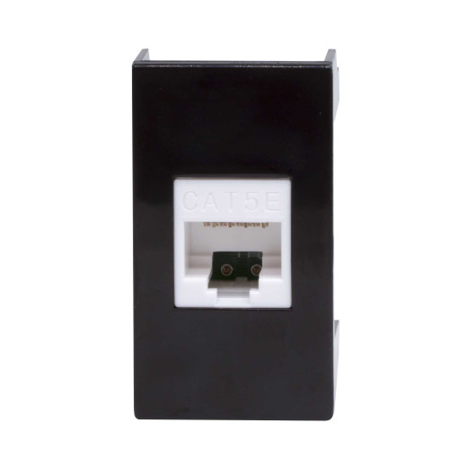 Компьютерная розетка RJ-45, кат. 5е, 8P8C, Viva, черная, 1 модуль