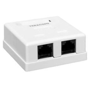 EKF TERACOM PRO Розетка настенная TERACOM PRO Cat.6 неэкранированная 2 порта RJ-45 Dual IDC белая.
