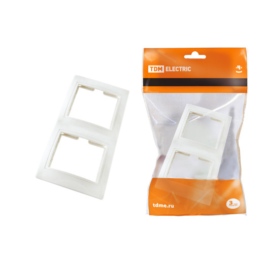 Рамка 2-х постовая вертикальная белая 