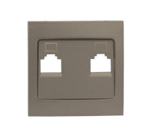 EKF PROxima Валенсия лицевая панель розетки RJ-45 2-местная кашемир.