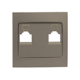EKF PROxima Валенсия лицевая панель розетки RJ-45 2-местная кашемир.