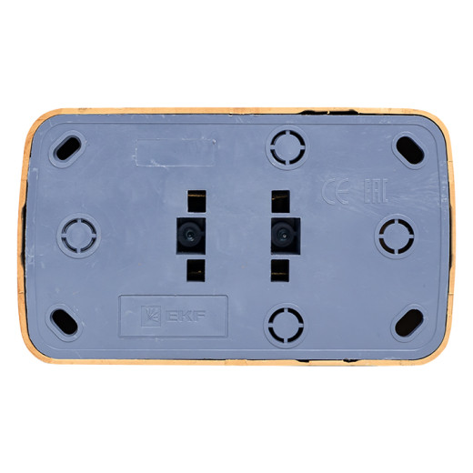 Розетка 2-местная ОП Минск 10А без заземления светлое дерево EKF