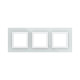 Рамка из натурального стекла 3 поста (6 мод.), Avanti, белая