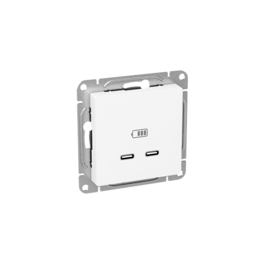 Механизм розетки USB-C - 2шт, белый Эпика EKF