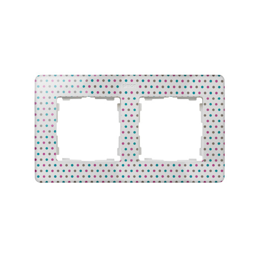 Simon 82 Detail Рамка 2 поста, белый, горошек