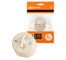 TDM Выключатель поворотный 2-кл. с ручкой (бантик) 10А сл. кость «Виви»