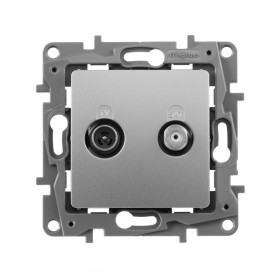 Legrand Etika Алюминий Розетка Розетка TV/SAT 2-х кабельная.