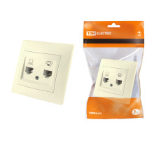 TDM Розетка телефонная RJ11 + компьютерная RJ45 сл. кость 