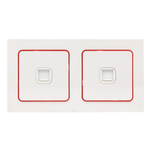 Стокгольм Рамка 2-местная белая с линией цвета красный EKF PROxima