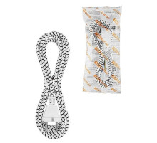 TDM Шнур сетевой с вилкой в тканевой оплетке ПВС 2x0,75мм2 1,8м, 1400 Вт б/з белый