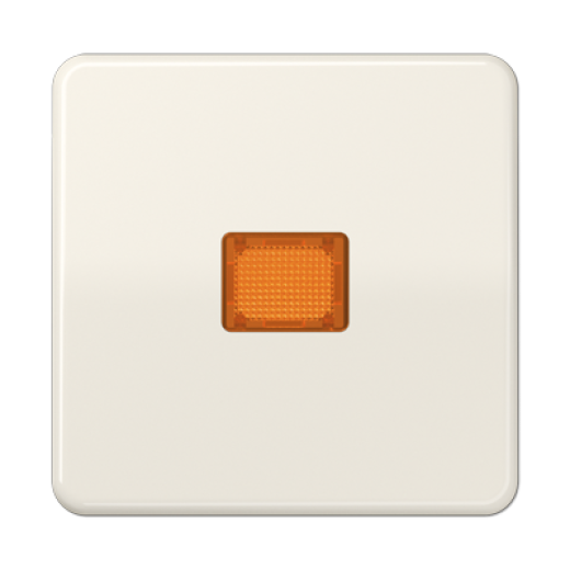 Клавиша с оранжевым окошком для выключателя с подсветкой, слоновая кость