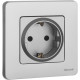 Розетка с заземлением - Legrand/Daccord Inspiria - со шторками 16А 250В винтовые зажимы - алюминий
