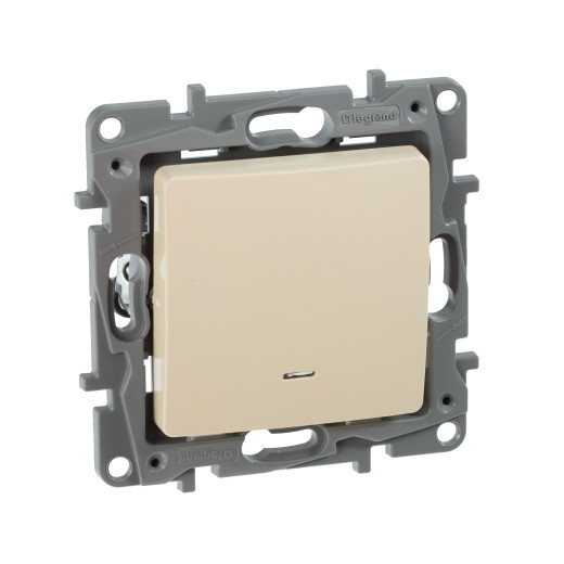 Выключатель одноклавишный с подсветкой/индикацией - Legrand Etika - 10А 250В безвинтовые зажимы - слоновая кость