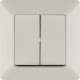 Valena LIFE.Выключатель двухклавишный 10А 250В с лицевой панелью.Безвинтовые зажимы.Слоновая кость