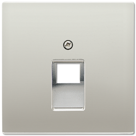 Крышка для одинарных телефонных и компьютерных розеток (UAE), фиксация винтом, металл, нержавеющая сталь, Edelstahl