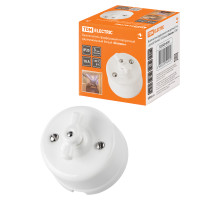 TDM Выключатель фарфоровый поворотный 2-кл. с ручкой (бантик) 10А белый «Болонь»