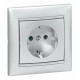 Розетка с заземлением - Legrand Valena - без шторок 16А 250В винтовые зажимы - алюминий