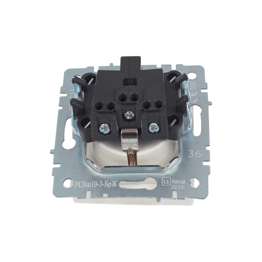 BRITE Роз. с з/к/ш с кр. 16А IP20 РСбш10-3-БрЖ жемч. IEK