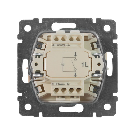 Выключатель одноклавишный с подсветкой - Legrand Valena - 10А 250В схема 1L безвинтовые зажимы - слоновая кость