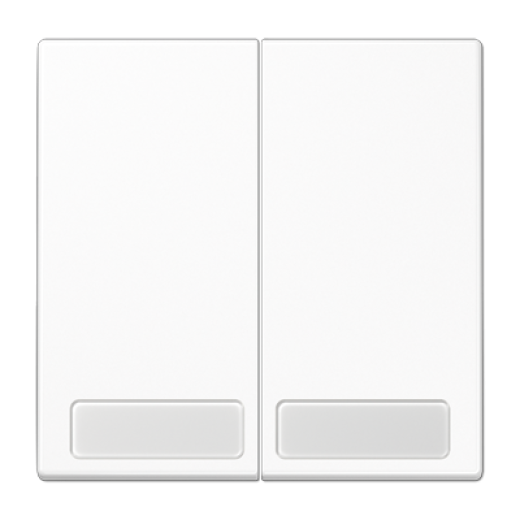 Клавиши для сдвоенных выключателей с полем для надписи, белые