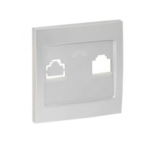 EKF PROxima Валенсия лицевая панель розетки Phone 1-местная сталь.