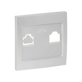EKF PROxima Валенсия лицевая панель розетки Phone 1-местная сталь.