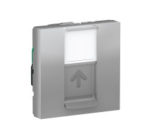 Schneider Electric Unica Modular Алюминий Розетка компьютерная, RJ45, одиночная кат. 5е STP, 2 модуля