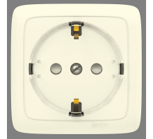 Hegel Альфа наруж Слоновая кость РА16-173-01 Розетка с/з, с изол. пластиной