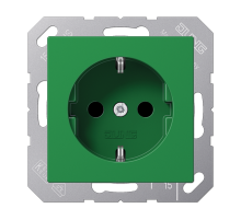 JUNG SCHUKO Зеленая штепсельная розетка 16A 250V~; термопласт