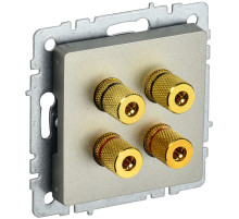 IEK BRITE BASE Шампань Аудиорозетка 4-мест. РА10-БрШ