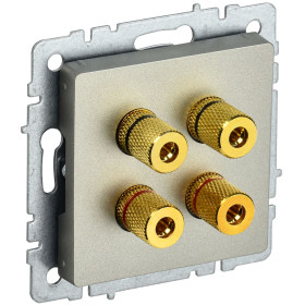 IEK BRITE BASE Шампань Аудиорозетка 4-мест. РА10-БрШ
