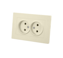 TDM Розетка двойная 2П 10А 250В сл. кость 