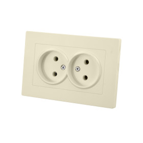 TDM Розетка двойная 2П 10А 250В сл. кость 