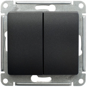 Systeme Electric Glossa Антрацит Переключатель 2-клавишный, сх.6, 10АХ