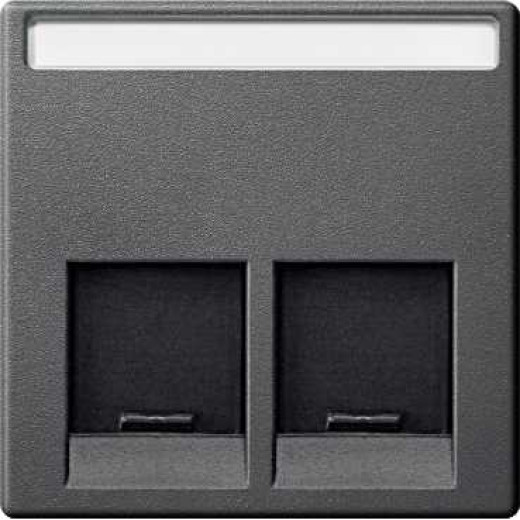 MERTEN ЦЕНТР.ПЛАТА д/розеток с разъемом RJ45 2 поста, АНТРАЦИТ, SM