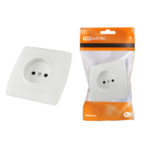 Розетка 2П 10А 250В белая 
