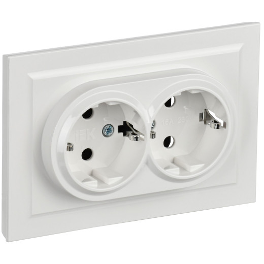 BRITE Роз. 2-я с з/к без з/ш 16А в сб. РС12-3-БрБ бел. IEK