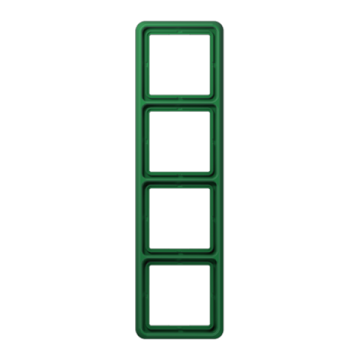 Рамка для вертикальной и горизонтальной установки ударопрочная, 4-кратная, зеленая