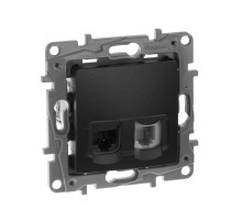 Legrand Etika Антрацит Розетка тел.+ комп. (RJ11+RJ45) 5 кат. UTP.