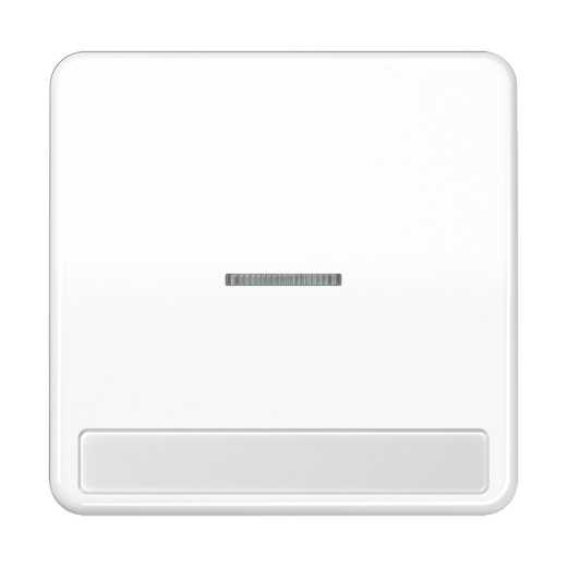 Клавиша с окошком для выключателя с подсветкой и полем для надписи, белая